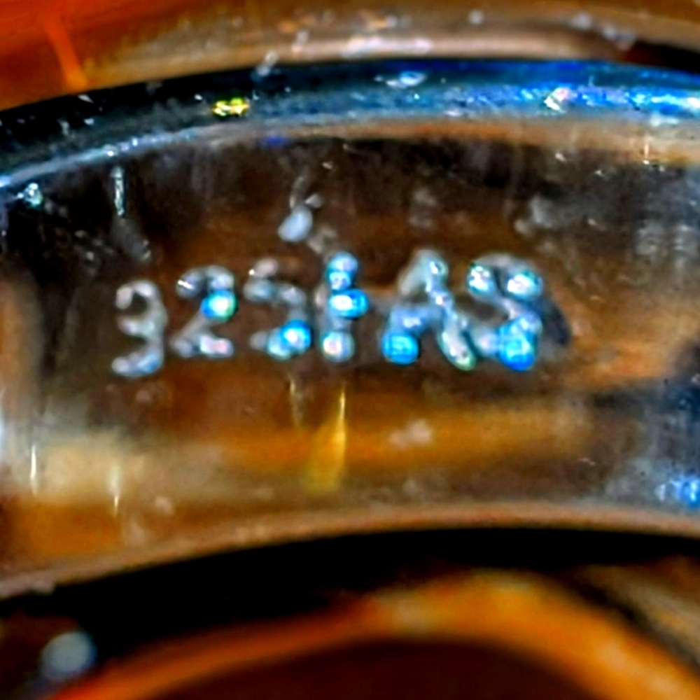 Glamorous Signed .925 Silver Ring With Dazzling R… - image 5